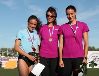 Russian Championships 2010. Winners at 400h. Natalya Antyukh, Yevgeniya Isakova and Natalya Ivanova