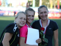 Russian Championships 2010. Winners at 100h. Olga Samylova, Tatyana Degtyaryeva and Yekaterina Shamarina 