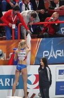 European Athletics Indoors Championships 2011 /Paris, FRA. Champion at Long Jump. KLISHINA Darya with coach Olga Shemigon
