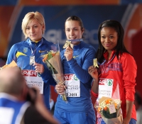 European Athletics Indoors Championships 2011 /Paris, FRA. POVH Olesya,  RYEMYEN Mariya, OKPARAEBO Ezinne