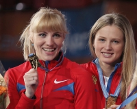 European Athletics Indoors Championships 2011 /Paris, FRA. Champion at 4x400m Relay. Olesya Krasnomovets and Kseniya Vdovina