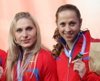 European Athletics Indoors Championships 2011 /Paris, FRA. Champion at 4x400m Relay. Yelena Migunova and Kseniya Zadorina