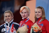 European Athletics Indoors Championships 2011 /Paris, FRA. Champion at 800m ZINUROVA Yevgeniya, silver MEADOWS Jennifer and bronze RUSANOVA Yuliya