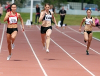 Russian Cup 2011. 100m. Demyanova Olga (N130), Rusakova Natalya (N146) and Savlinis Yelizaveta (N19)