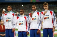 Christophe Lemaitre. Silver medalist at World Championships 2011 at 4x100m
