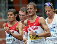 World Championships 2011 foto from Daegu. Walk at 20km. Valeriy Borchin and Vladimir Kanaykin