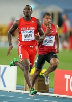 World Championships 2011 foto from Daegu. Heta at 100m. Daniel Bailey (ANT) and Aziz Ouhadi (MAR)