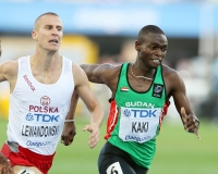 World Championships 2011 foto from Daegu. 800 Metres Semi-Final. Abubaker Kaki (SUD) and Marcin Lewandowski (POL)