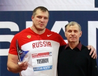 "Russian Winter" IAAF Indoor Permit Meetings. Winner is Ivan Yushkov with coach Igor Brazhnik