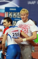 "Russian Winter" IAAF Indoor Permit Meetings. Winner at long jump. Menkov Aleksandr and Shustov Aleksandr