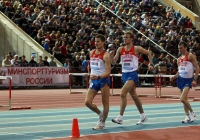 "Russian Winter" IAAF Indoor Permit Meetings. 5000 m Race Walk. Kanaykin Vladimir and Borchin Valeriy
