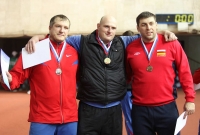 Russian Indoor Championships 2012. Champion is Maksim Sidorov, Silver at shot put Ivan Yushkov, bronze - Soslan Tsirikhov