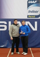 Yevgeniya Kolodko. Winner at Russian Winter 2012. With dad and coach. Nikolay Kolodko
