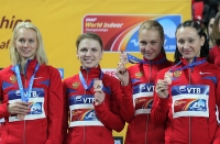 Aleksandra Fedoriva. 4x400m bronze at World Indoor Championships 2012 (Istanbul). With Marina Karnauschenko, Yuliya Guschina and Kseniya Ustalova