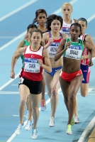 World Indoor Championships 2012 (Istanbul, Turkey). Heats at 1500 Metres. Tizita Bogale (ETH) and Asli Çakir Alptekin (TUR)