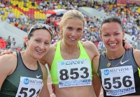 Aleksandra Fedoriva. 200m Russian Champion 2012. With Natalya Rusakova and Yelizaveta Savlinis