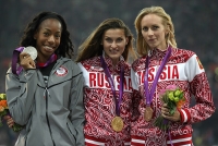 XXX OLYMPIC GAMES (Athletics). High Jump Olympic Champion Anna Chicherova. Silver Brigetta Barrett (USA) and bronze Svetlana Shkolina