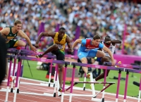 XXX OLYMPIC GAMES (Athletics). 110 Metres Hurdles. Lehann Fourie (RSA), Hansle Parchment (JAM), Sergey Shubenkov