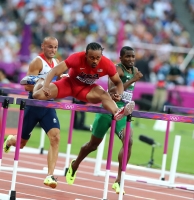 XXX OLYMPIC GAMES (Athletics). 110 Metres Hurdles. Selim Nurudeen (NGR), Andrew Turner (GBR), Aries Merritt (USA)