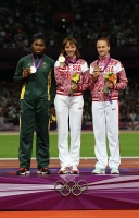 XXX OLYMPIC GAMES (Athletics). Winner at 800m. Mariya Savinova, Caster Semenya (RSA) and Yekaterina Poistogova
