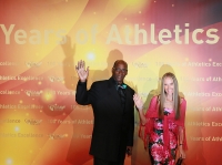 Red Carpet arrival at the IAAF Centenary Gala Show. Long jump Olympic Champion 1968. Bob Beamon (United States) 