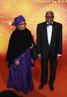 President of the IAAF Lamine Diack and his wife Bintou Diack attend the IAAF Centenary Gala at the Museo Nacional d'Art de Catalunya on November 24, 2012 in Barcelona, Spain