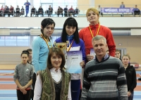 Chuvashia Indoor Cup 2013. 60 Metres Hurdles Winner. Yekaterina Bleskina, Lyudmila Artamonova, Ianta Cherepanova 
