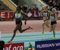Russian Winter 2013. 400 m. Final A. Patricia Hall, JAM, Denisa Rosolova, CZE, Antonina Krivoshapka