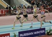 Russian Winter 2013. 400m. Final B. Liliya Molgachyeva, Yekaterina Renzhina, Alyena Tamkova, Anastasiya Fedyayeva