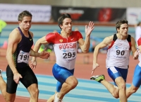 National Indoor Championships 2013 (Day 1). 60 Metres Semifinal. Maksom Polovinkin, Dmiriy Shtyrkin, Dmitriy Lopin
