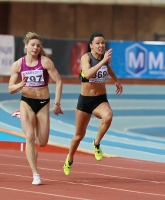 National Indoor Championships 2013 (Day 1). 60 Metres Semifinal. Yuliya Katsura and Yelizaveta Savlinis