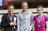National Indoor Championships 2013 (Day 2). Long Jump Champion Darya Klishina, Silver Olga Kucherenko, Bronze Svetlana Denyayeva