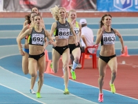 National Indoor Championships 2013 (Day 3). 1500 Metres. Yelena Korobkina (N 863), Svetlana Podosyenova (N 693), Yelena Soboleva (N 865), Marina Pospelova (N 693)