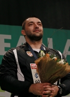 European Indoor Championships 2013. Göteborg, SWE. 1 March. Shot Put Champion is Asmir Kolašinac, SRB