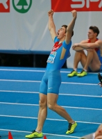 European Indoor Championships 2013. Göteborg, SWE. 1 March. 60 m hurdles Champion. Sergey Shubenkov, RUS