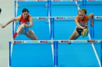 European Indoor Championships 2013. Göteborg, SWE. 1 March. 60 m hurdles. Semifinals. Svetlana Topylina, RUS, Sharona Bakker, NED