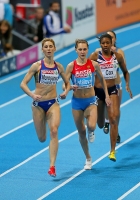European Indoor Championships 2013. Göteborg, SWE. 1 March.  400m. Angela Moroşanu, ROU, Kseniya Ustalova and Shana Cox, GBR