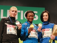European Indoor Championships 2013. Göteborg, SWE. 1 March. Pentathlon Champion is Ida Antoinette Nana Djimou, FRA. Silver is Yana Maksimova, BLR. Bronza is Hanna Melnychenko, UKR