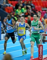 European Indoor Championships 2013. Göteborg, SWE. 1 March. 400m. Brian Gregan, IRL, Vitaliy Butrym, UKR, Mamoudou Hanne, FRA