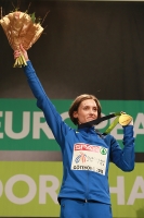 European Indoor Championships 2013. Göteborg, SWE. 3 March. Triple jump Champion is Olha Saladuha, UKR