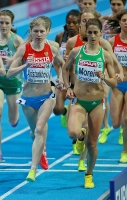 European Indoor Championships 2013. Göteborg, SWE. 3 March. 3000m, Sara Moreira, POR, Natalya Aristarkhova, RUS