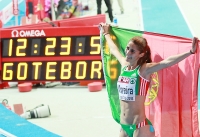 European Indoor Championships 2013. Göteborg, SWE. 3 March. 3000m Champion is Sara Moreira, POR