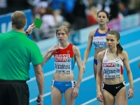 European Indoor Championships 2013. Göteborg, SWE. 3 March. 3000m. Final. Natalya Aristarkhova, RUS and Poļina Jeļizarova, LAT