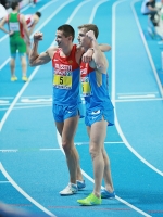 European Indoor Championships 2013. Göteborg, SWE. 3 March. Heptathlon. 1000 m. Ilya Shkurenyav and Artyem Lukyanenko