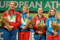 European Indoor Championships 2013. Göteborg, SWE. 3 March. 4 x 400 m. Olga Tovarnova, Tatyana Veshkurova, Nadezhda Kotlyarova, Kseniya Zadorina