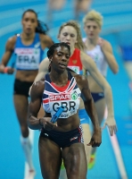 European Indoor Championships 2013. Göteborg, SWE. 3 March. 4 x 400 m Champion is GBR. Christine Ohuruogu