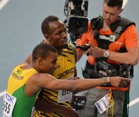 Warren Weir. 200 m World Champs Silver Medallist, Moscow 2013. With Usain Bolt