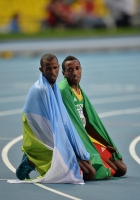 Mohammed Aman. 800 m World Champion 2013, Moscow. With Ayanleh Souleiman