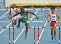 IAAF World Championships 2013, Moscow. 400 Metres Hurdles. Mamadou Kasseanne, SEN, Yasuhiro Fueki, JPN