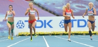IAAF World Championships 2013, Moscow. 200 Metres Women  Heptathlon. Gyorgyi Farkas-Zsivoczky, HUN, Yana Maksimova, BLR, Ida Marcussen, NOR, Mari Klaup, EST